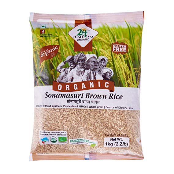 Rice Organic Sonamasuri Brown Rice 1kg